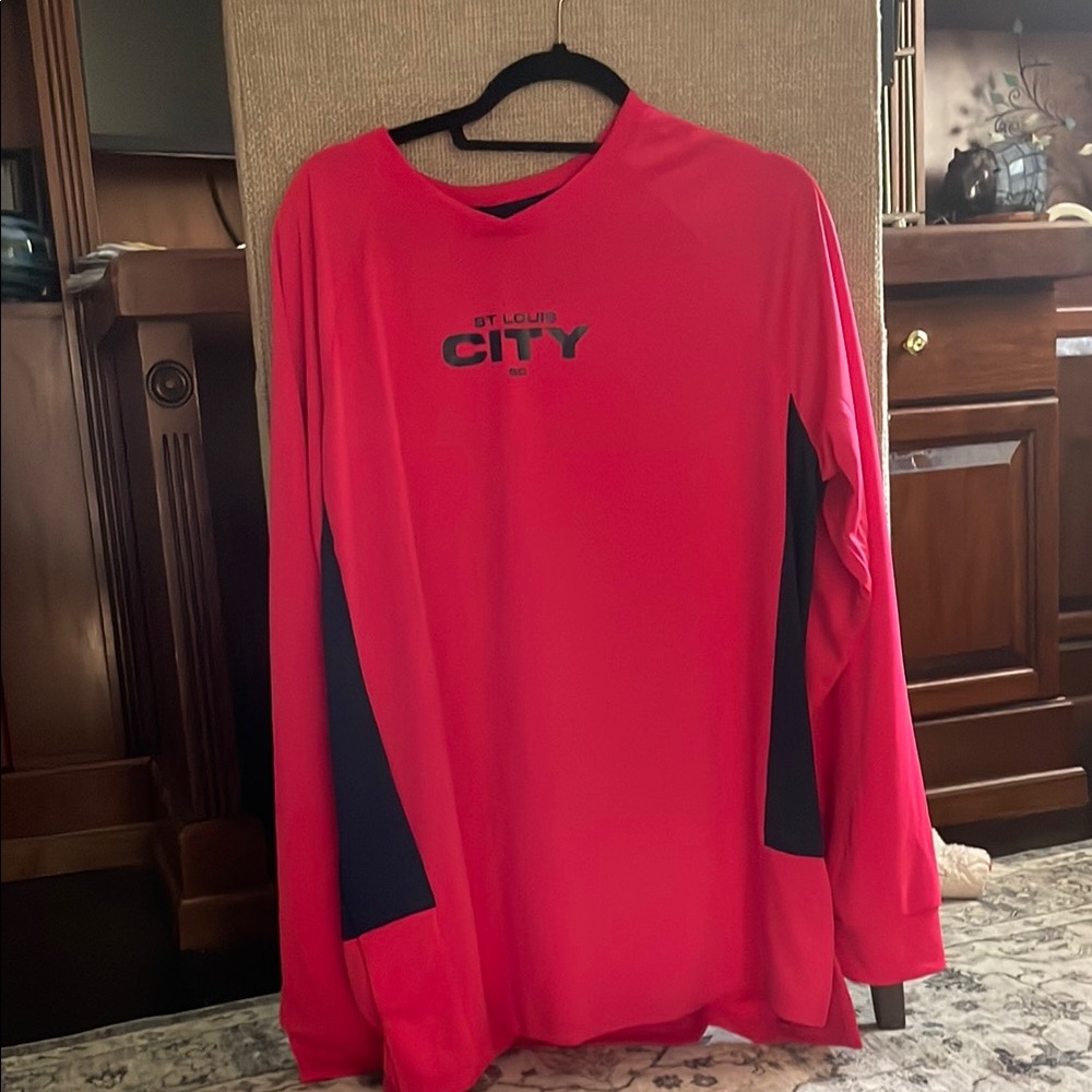 MLS St Louis City Red Long Sleeve Sports Shirt